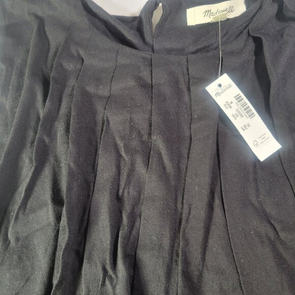 Madewell Womens Black Sleeveless Cotton Pleated Bubble Hem Top Size M - Picture 2 of 7